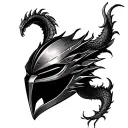 MF DOOM mask with dragon tattoo design idea