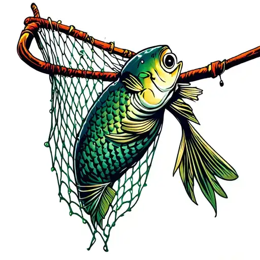 fishing net tattoo design idea