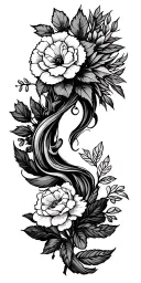 Mexican wedding and February birth flowers tattoo design idea