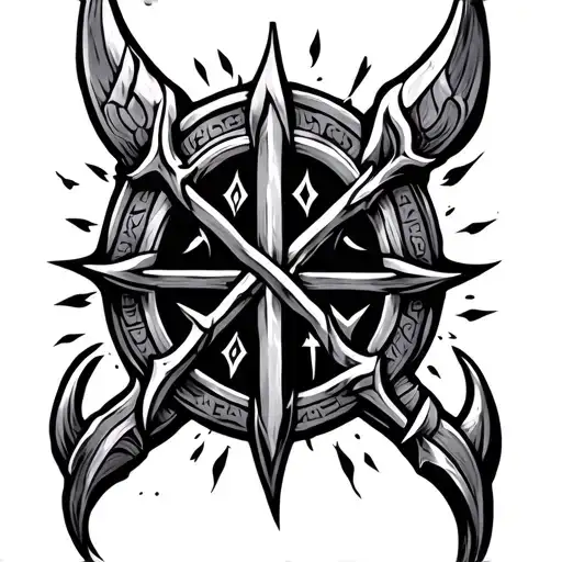 Viking Runes sigils tattoo design idea