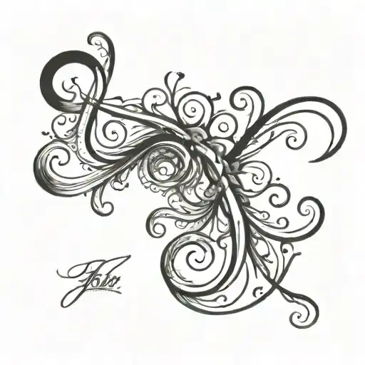 Cursive J tattoo design idea