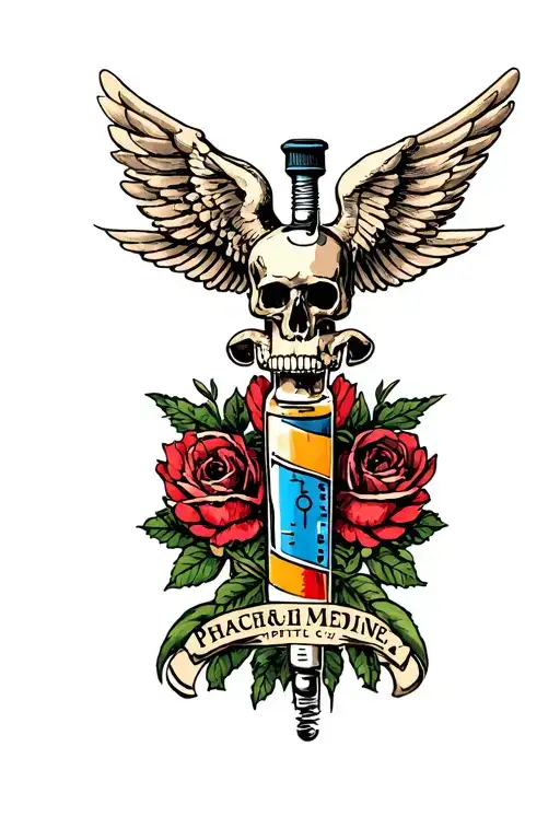 pharmaceutical medicine tattoo design idea