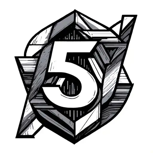 geometric design made out of 5 Oregon phone numbers for lower arm tattoo design idea