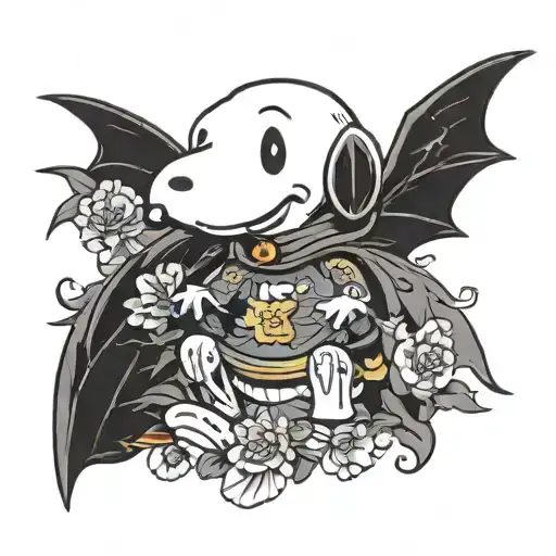 snoopy batman tattoo design idea