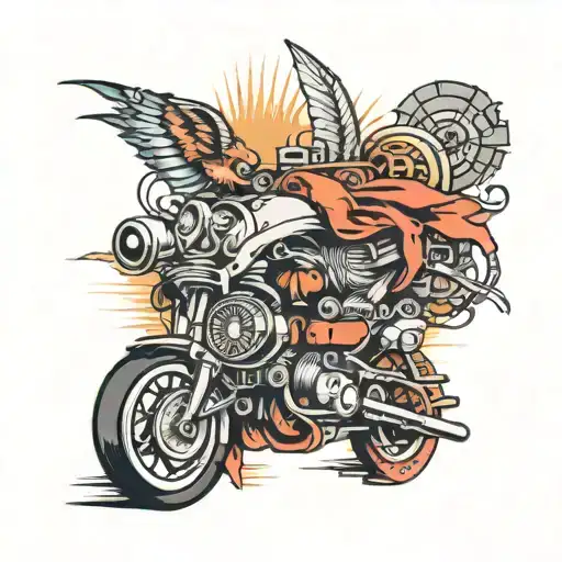 car parts forming tattoo design idea