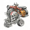 car parts forming tattoo design idea