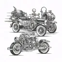 car parts forming tattoo design idea