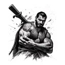 man in the arena tattoo design idea