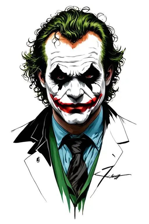 stitch as joker heath ledger tattoo design idea