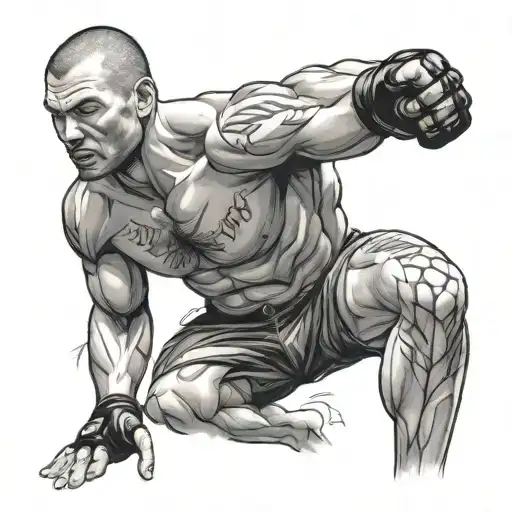 mma fighter man tattoo design idea