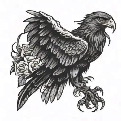 black colored hawk bones  tattoo design idea
