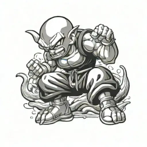 kid buu dragon ball foot on kirby tattoo design idea
