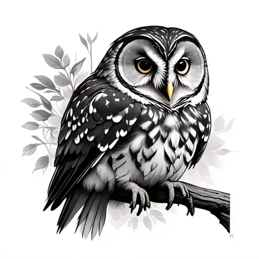 Barred Owl tattoo design idea