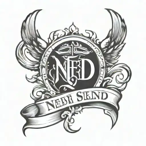 NND with claw Mark through the  lettering  tattoo design idea