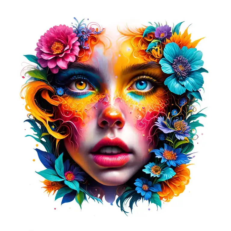 lsd acid trip tattoo design idea