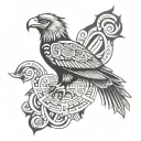 aztec eagle and borders made tattoo design idea