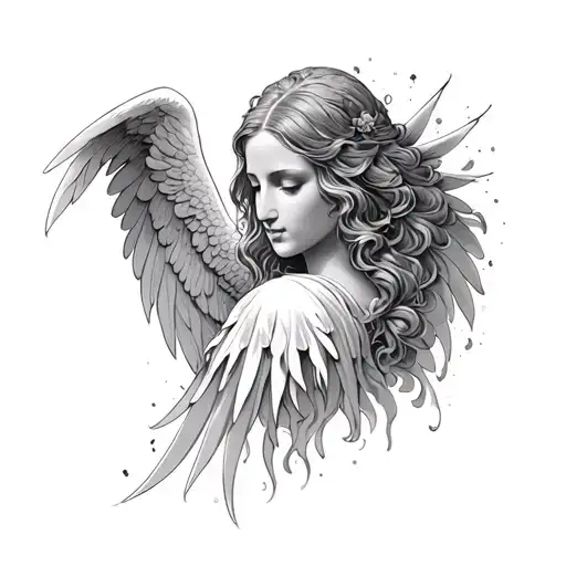 faceless angel for wrist tattoo tattoo design idea