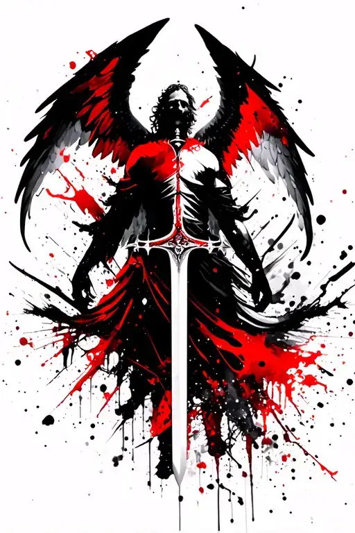 Michael arch angel with sword tattoo design idea