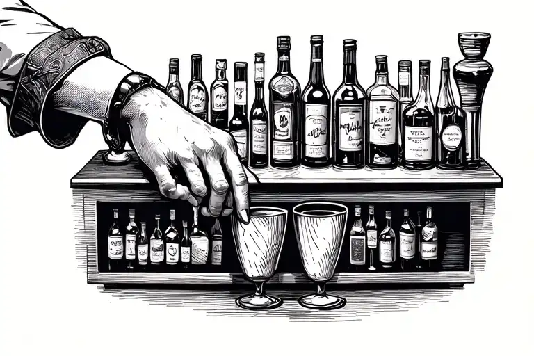 Storyline tattoo on forearm about my passion for bartending. I want to have my vintage bar šibenik in the tattoo tattoo design idea