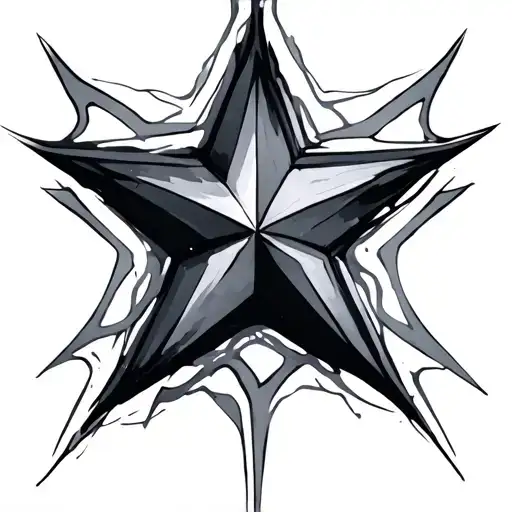 5 stars connected points tattoo design idea
