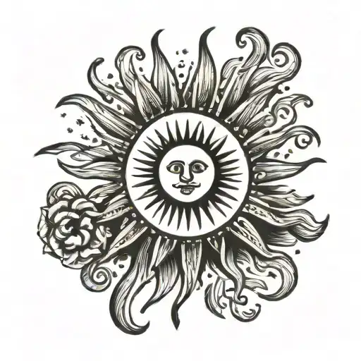 argentina sun from flag tattoo design idea