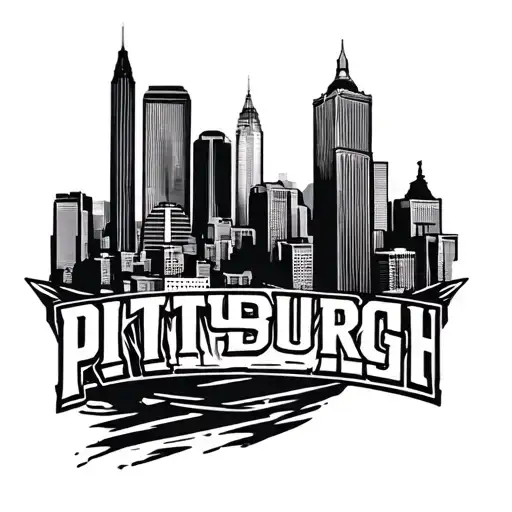 keystone with Pittsburgh skyline tattoo design idea