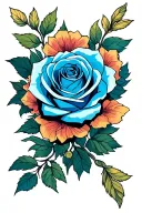 blue rose kaiser tattoo design idea