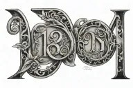 23.04.2020 in roman numbers and in the middle of the date there need to be love yours text tattoo design idea