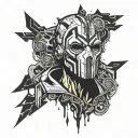 borderlands psycho mask surrounded tattoo design idea