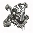 borderlands psycho mask surrounded tattoo design idea