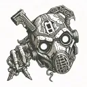borderlands psycho mask surrounded tattoo design idea