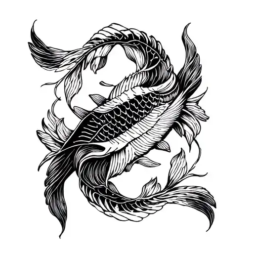 Pisces intertwined with Libra tattoo design idea
