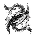 Pisces intertwined with Libra tattoo design idea
