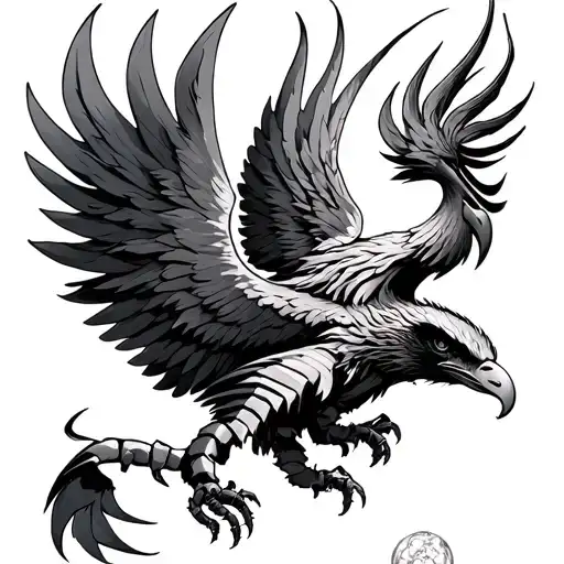 Scorpio Eagle Phoenix tattoo design idea