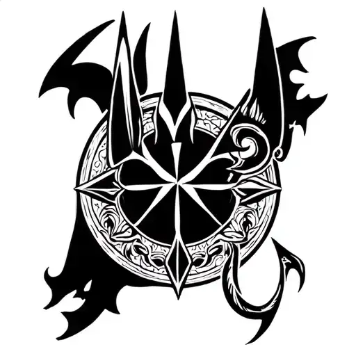 Anubis round logo tattoo design idea