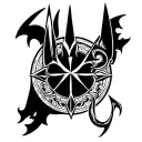 Anubis round logo tattoo design idea