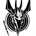 Anubis round logo tattoo design idea