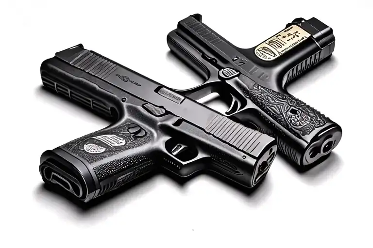 Glock 9mm gun tattoo design idea