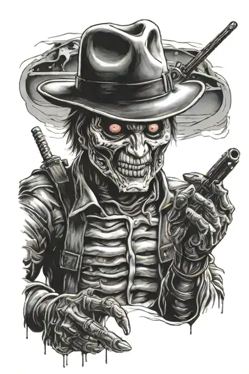 Freddy krueger, terminator, chucky tattoo design idea