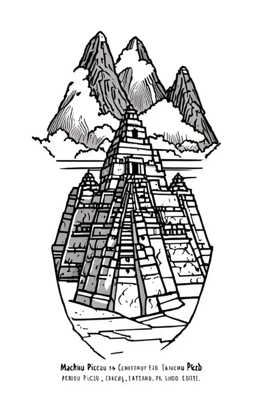 Machu Picchu is a 15th-century Inca citadel located in the Eastern Cordillera of southern Peru, dotted lines tattoo design idea