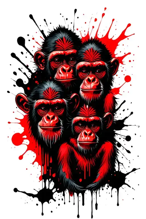 the 3 wise monkeys totem tattoo design idea