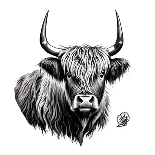 Highland Cow tattoo design idea