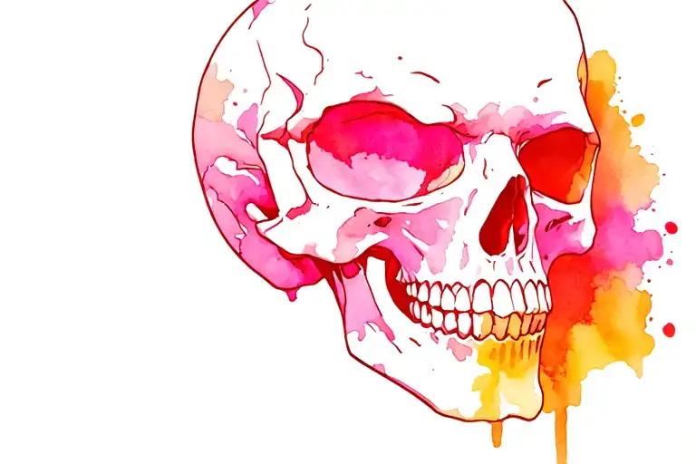 skull face tattoo design idea