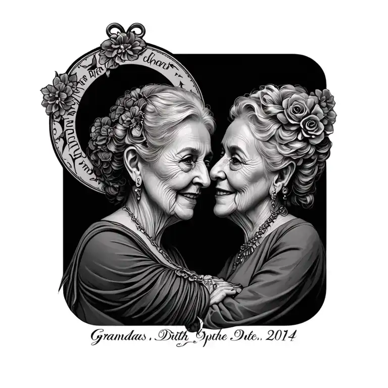 Grandmas birthdate to death date tattoo tattoo design idea