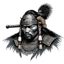 Ethiopian Samurai tattoo design idea