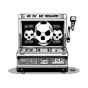 vintage slot machine with soccer ball skull face inside the slots with text "NO RISK" "NO REWARD" tattoo design idea