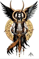 arcangel uriel with capricorn zodiac sign tattoo design idea