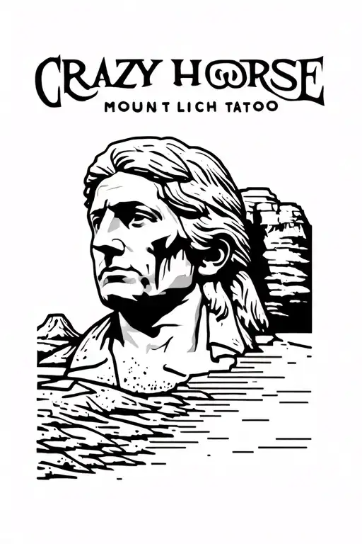 badlands and mount rusmore and crazy horse tattoo design idea