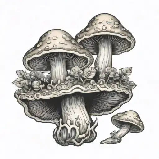 Golden Teacher Mushroom tattoo design idea