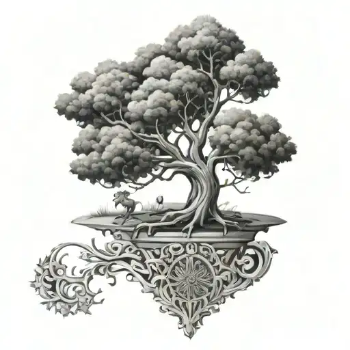 renaissance tree of life tattoo design idea